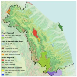 Parchi e Riserve Nazionali, Regionali e Interregionali della Regione Marche - Fonte Rete Natura 2000 - Regione Marche